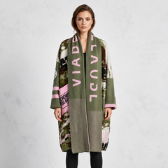 VDR Camo-Textile Statement Cardigan & Scarf Set