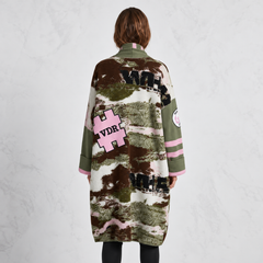 VDR Camo-Textile Statement Cardigan & Scarf Set