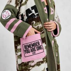 VDR Camo-Textile Statement Cardigan & Scarf Set